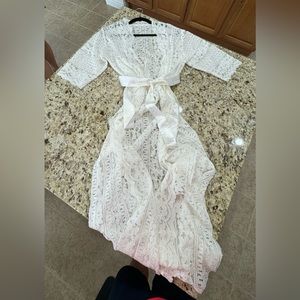 ETSY - WEDDING BRIDAL LACE ROBE - ONE SIZE - WHITE
